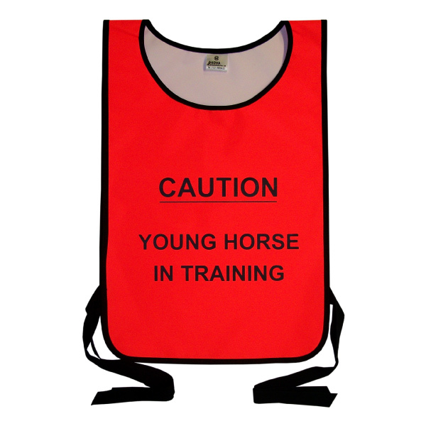 TABARDS PRINTED CAUTION YOUNG HORSE TRAINING SAFETY WEAR FOR HORSE RIDING 
