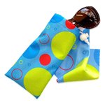 Glasses Pouch - Blue with Green Circles