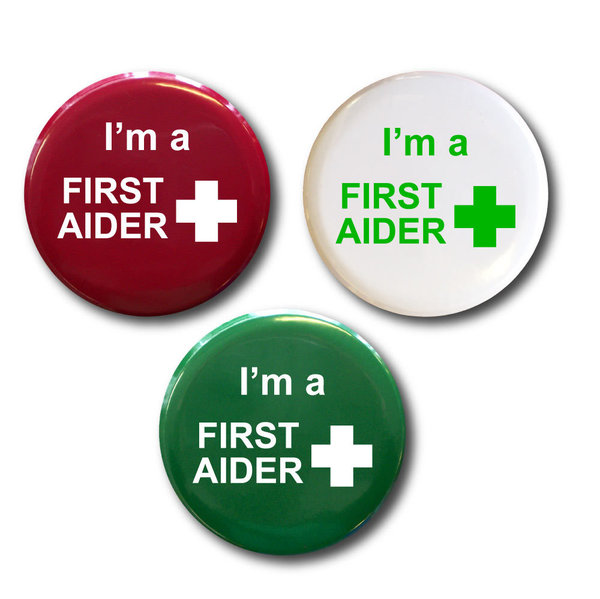 Heath and Safety Products for First Aiders. Identification 50mm dia Button Badges\\n\\n10/12/2015 17:31
